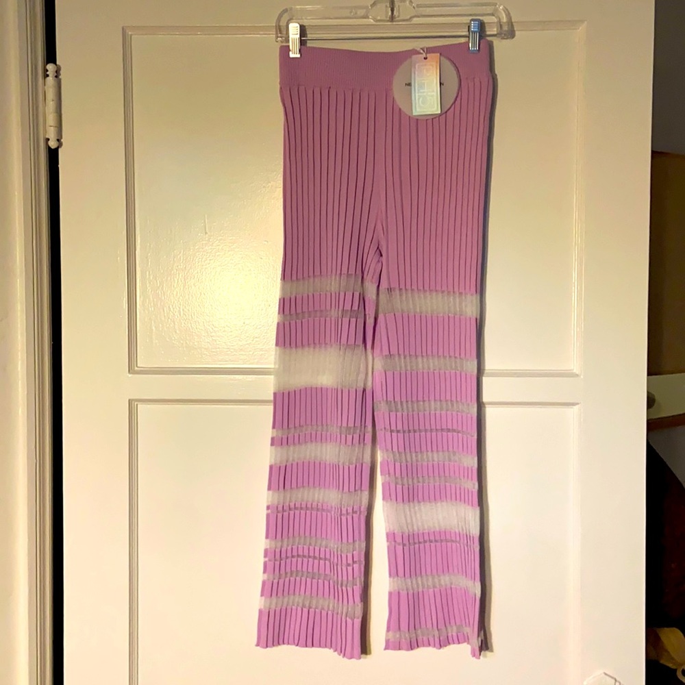 NWT PH5 lavender neck stretch pants with sheer spaces - Picture 1 of 3